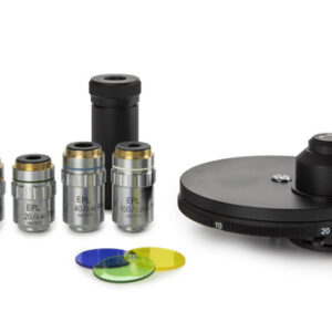 Zernike phase contrast kit with E-plan EPLPH 10/20/S40 and S100 oil phase contrast objectives, Zernike rotating condenser, telescope and green filter