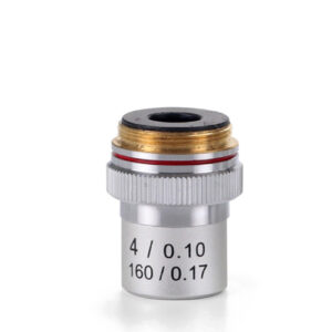 Achromatic 4x/0.10 objective. Parafocal 45 mm