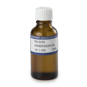 Immersion oil, 25 ml. Refraction index n = 1.482