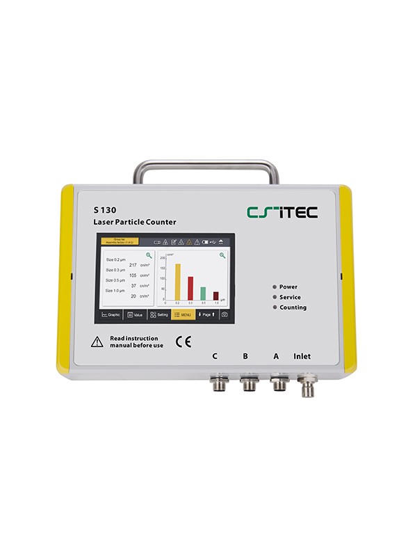 CS-iTEC Portable Particle counter S 130, 0.3, 0.5 um, transport casing ...