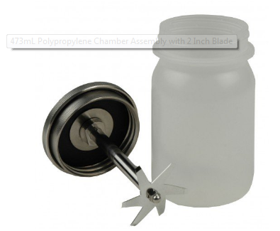 Sealed Chamber for Mixer,Macro and Macro ES 473 mL Polypropylene Chamber Assembly with 2 Inch Blade