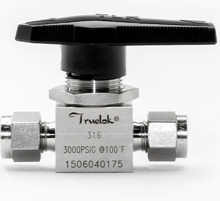 2 Way Ball Valve, SS, 1/4'' Tube fitting, Cv 0.20 Angle (SS-41S2