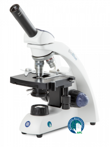 Euromex BB.4250-P-HLED BioBlue Monocular Polarization Microscope with SMP 4/10/S40/S100x Oil Objectives and LEDhalogen Illumination