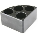 Aluminum Black quarter reaction block, 4 holes 16ml reaction vessel 28mm dia x 43mm depth