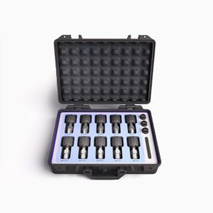 Adapter and Fitting, 1/4" NPT male to various female hand-tight quick connection set (10 pc with carrying case)