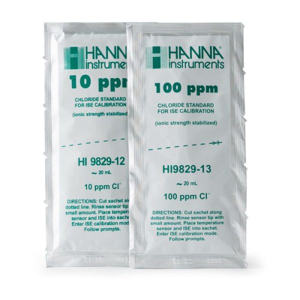 Kit containing 10 sachets each of 10 ppm and 100 ppm standard for HI7609829-11 chloride ISE