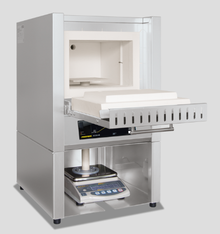 Muffle Furnace w. Balance, flap door, Tmax 1200°C