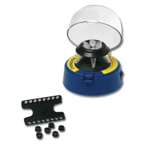 Blue mini-centrifuge, includes round rotor (6 place)