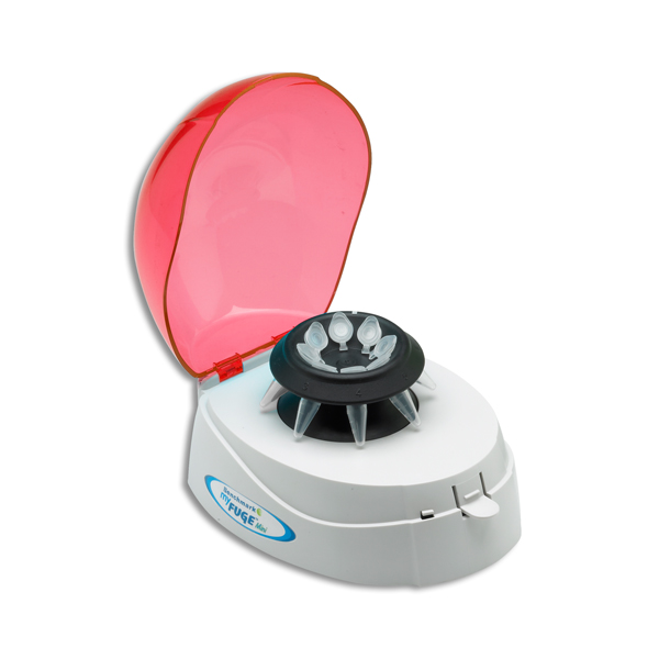 MyFuge™ Mini Centrifuge, red lid, with 2 rotors, 100-240V (US Plug)