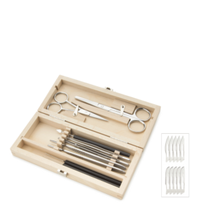 Dissecting set, 9-parts with wooden cabinet PB.5114