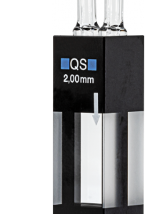 Flow cuvette, quartz glass, 2 mm