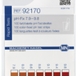 pH test strips, pH‑Fix 7.9–9.8, fixed indicator