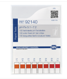 pH test strips, pH‑Fix 5.1–7.2, fixed indicator
